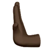 Leftwards Pushing Hand: Dark Skin Tone Emoji 🫷🏿 image - Huawei Harmony OS style