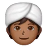 Person Wearing Turban: Medium-Dark Skin Tone Emoji 👳🏾 image - Samsung style
