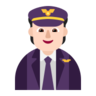 Pilot: Light Skin Tone Emoji 🧑🏻‍✈️ image - Microsoft Classic 2D style