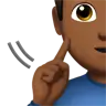 Deaf Man: Medium-Dark Skin Tone Emoji 🧏🏾‍♂️ image - Apple style
