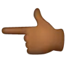 Backhand Index Pointing Left: Medium-Dark Skin Tone Emoji 👈🏾 image - WhatsApp style