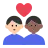Couple With Heart: Man, Man, Light Skin Tone, Medium-Dark Skin Tone