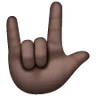 Love-You Gesture: Dark Skin Tone Emoji 🤟🏿 image - Samsung style
