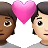 Couple With Heart: Person, Person, Medium-Dark Skin Tone, Light Skin Tone