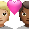 Couple With Heart: Person, Person, Medium-Light Skin Tone, Medium-Dark Skin Tone Emoji 🧑🏼‍❤️‍🧑🏾 image - Apple style