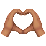 Heart Hands: Medium Skin Tone Emoji 🫶🏽 image - Apple style
