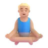 Man In Lotus Position: Medium-Light Skin Tone Emoji 🧘🏼‍♂️ image - Microsoft 3D Fluent style