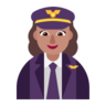 Woman Pilot: Medium Skin Tone Emoji 👩🏽‍✈️ image - Microsoft Classic 2D style