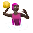 Woman Playing Water Polo: Dark Skin Tone