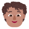 Person: Medium Skin Tone, Curly Hair Emoji 🧑🏽‍🦱 image - Microsoft Classic 2D style