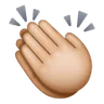 Clapping Hands: Medium-Light Skin Tone Emoji 👏🏼 image - Samsung style