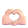 Heart Hands: Light Skin Tone Emoji 🫶🏻 image - Microsoft 3D Fluent style