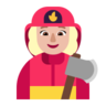 Woman Firefighter: Medium-Light Skin Tone Emoji 👩🏼‍🚒 image - Microsoft Classic 2D style