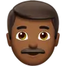 Man: Medium-Dark Skin Tone Emoji 👨🏾 image - Apple style