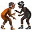 People Wrestling: Medium-Dark Skin Tone, Dark Skin Tone