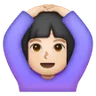 Woman Gesturing Ok: Light Skin Tone Emoji 🙆🏻‍♀️ image - Samsung style