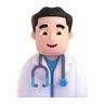 Man Health Worker: Light Skin Tone Emoji 👨🏻‍⚕️ image - Microsoft 3D Fluent style