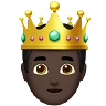 Prince: Dark Skin Tone Emoji 🤴🏿 image - Apple style