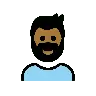 Man: Medium-Dark Skin Tone, Beard Emoji 🧔🏾‍♂️ image - OpenMoji style