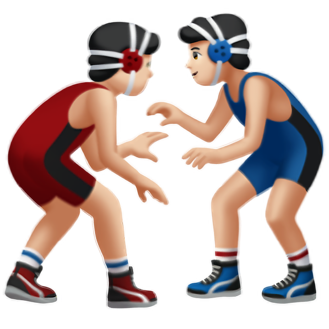 Men Wrestling: Light Skin Tone