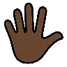 Hand With Fingers Splayed: Dark Skin Tone Emoji 🖐🏿 image - OpenMoji style