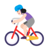 Woman Biking: Light Skin Tone Emoji 🚴🏻‍♀️ image - Microsoft Classic 2D style