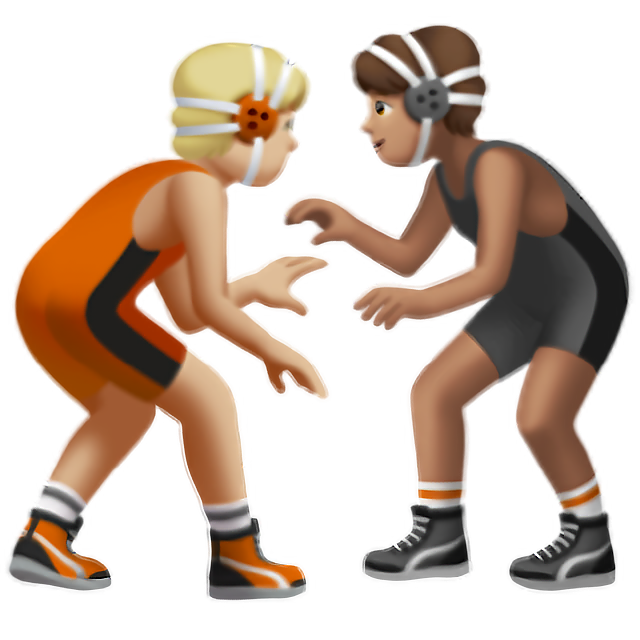 People Wrestling: Medium-Light Skin Tone, Medium Skin Tone