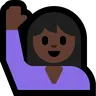 Person Raising Hand: Dark Skin Tone Emoji 🙋🏿 image - Microsoft Windows 10 Segoe UI Emoji style