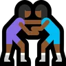 Women Wrestling: Medium-Dark Skin Tone Emoji 🤼🏾‍♀️ image - Microsoft Windows 10 Segoe UI Emoji style