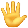 Mano levantada con los dedos extendidos Emoji 🖐 image - Samsung style