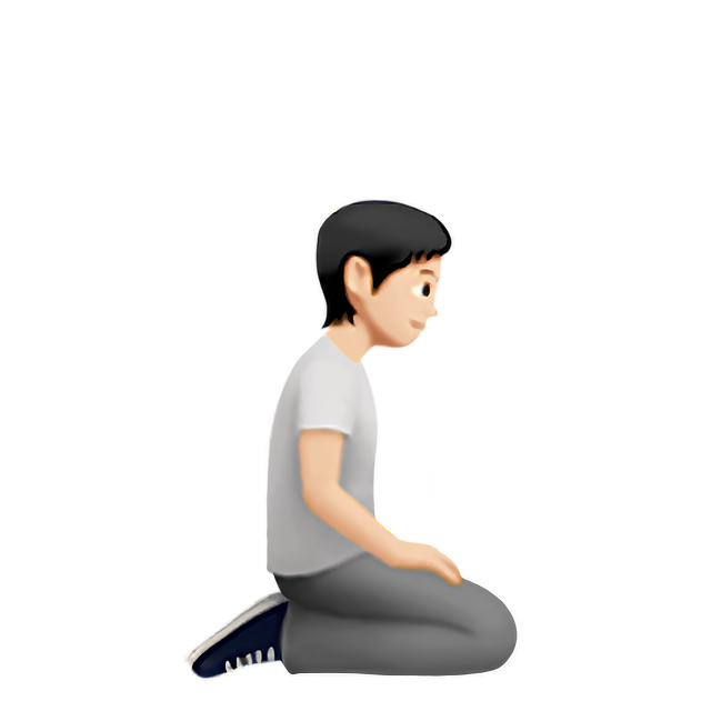 Person Kneeling Facing Right: Light Skin Tone