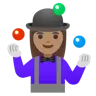 Woman Juggling: Medium Skin Tone Emoji 🤹🏽‍♀️ image - Google Noto Color style