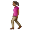 Woman Walking: Medium-Dark Skin Tone Emoji 🚶🏾‍♀️ image - WhatsApp style