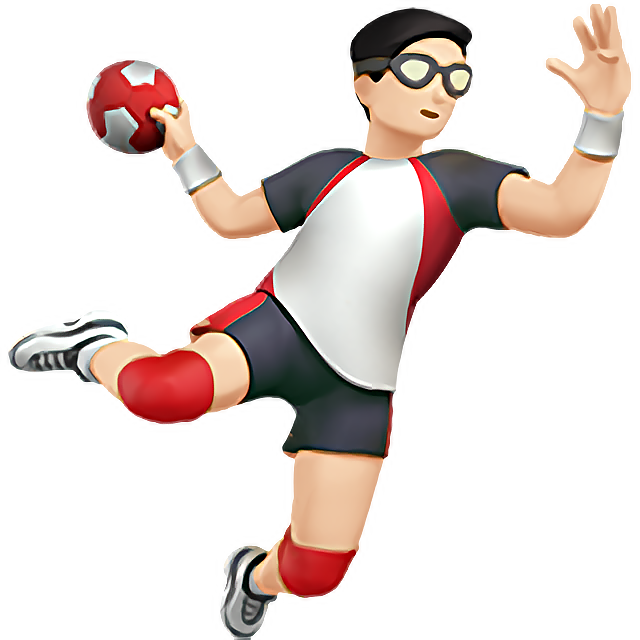 Man Playing Handball: Light Skin Tone