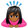 Woman Bowing: Medium-Dark Skin Tone Emoji 🙇🏾‍♀️ image - Emojidex style