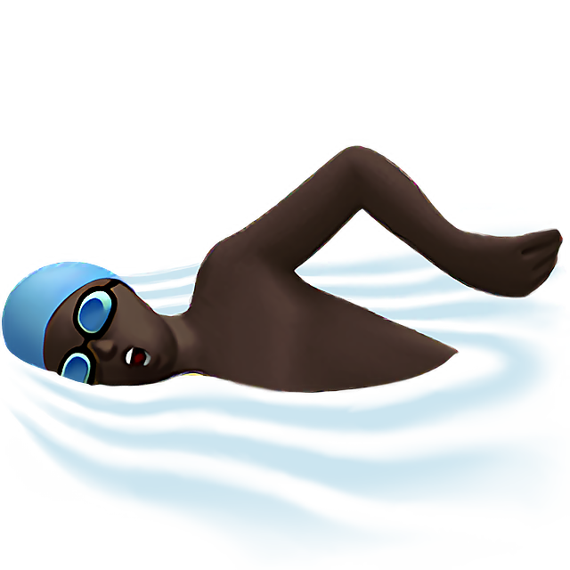 Man Swimming: Dark Skin Tone