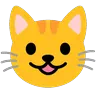 Face de chat rieur avec yeux réjouis Emoji 😸 image - Google Noto Color Animated style