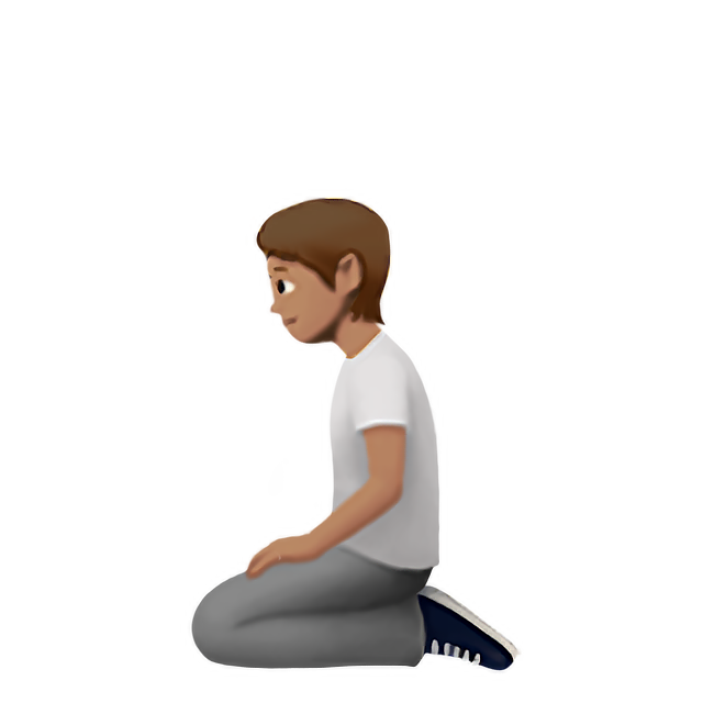 Person Kneeling: Medium Skin Tone