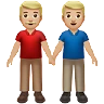 Men Holding Hands: Medium-Light Skin Tone Emoji 👬🏼 image - Apple style