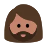 Woman: Medium Skin Tone, Beard Emoji 🧔🏽‍♀️ image - Tossface style