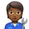 Mechanic: Medium-Dark Skin Tone Emoji 🧑🏾‍🔧 image - Apple style