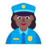 Woman Police Officer: Medium-Dark Skin Tone Emoji 👮🏾‍♀️ image - Microsoft Classic 2D style