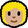 Woman: Medium-Light Skin Tone, Curly Hair Emoji 👩🏼‍🦱 image - Microsoft Windows 10 Segoe UI Emoji style