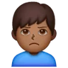 Man Pouting: Medium-Dark Skin Tone Emoji 🙎🏾‍♂️ image - Samsung style