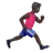 Man Running Facing Right: Dark Skin Tone