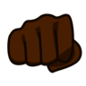 Oncoming Fist: Dark Skin Tone Emoji 👊🏿 image - Emojidex style