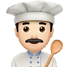 Man Cook: Light Skin Tone Emoji 👨🏻‍🍳 image - Apple style