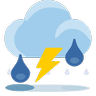 Nuage orageux et pluie Emoji ⛈ image - Skype style