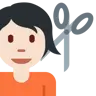 Person Getting Haircut: Light Skin Tone Emoji 💇🏻 image - Twitter / X (Twemoji) style