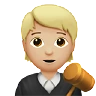 Judge: Medium-Light Skin Tone Emoji 🧑🏼‍⚖️ image - Apple style